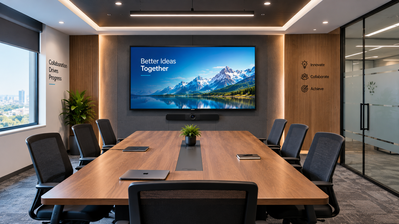 Smart meeting room with video conferencing display